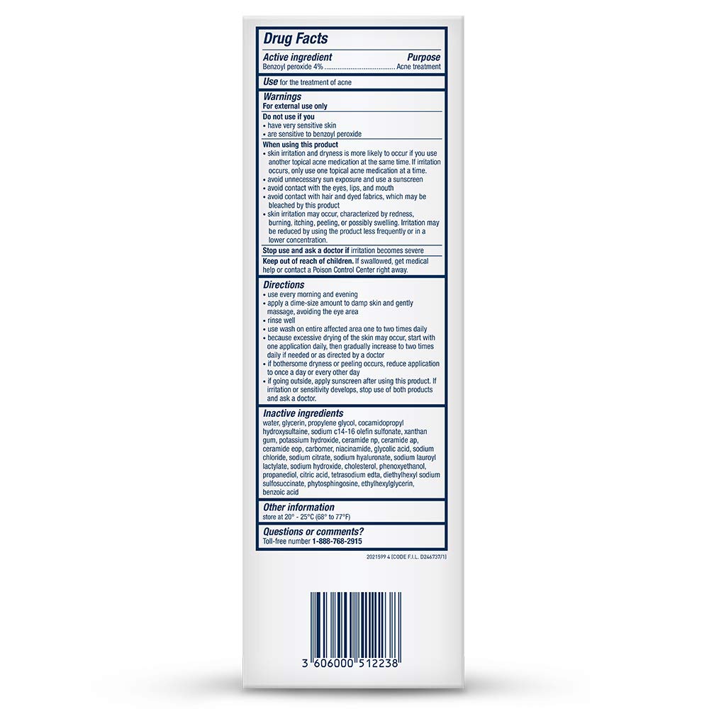 CeraVe Acne Foaming Cream Cleanser | Acne Treatment Face Wash with 4% Benzoyl Peroxide, Hyaluronic Acid, and Niacinamide | Cream to Foam Formula | Fragrance Free & Non Comedogenic | 5 Oz - 24hrsmart